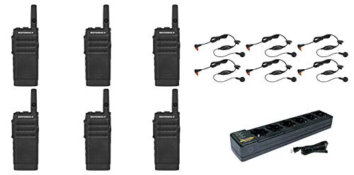 SL300-U-SC-2 UHF 403-470MHz 2 Channel 3 Watt Digital DMR Non-Display Radio with E346 Surveillance Headset and PMLN7156 Earbud and PMLN7101 Multi Unit Charger (6 Pack)