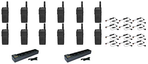 SL300-U-SC-2 UHF 403-470MHz 2 Channel 3 Watt Digital DMR Non-Display Radio with E346 Surveillance Headset and PMLN7156 Earbud and PMLN7101 Multi Unit Charger (12 Pack)