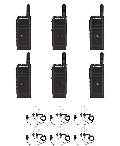 SL300-U-SC-99 UHF 403-470MHz 99 Channel 3 Watt Digital DMR Display Radio with E346 Surveillance Headset (6 Pack)