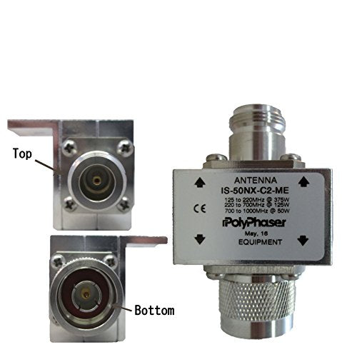 New PolyPhaser Flange mounted, dc block, single transmitter coaxial lightning protection for 125MHz to 1000MHz with N female surge side and N male protected side connectors