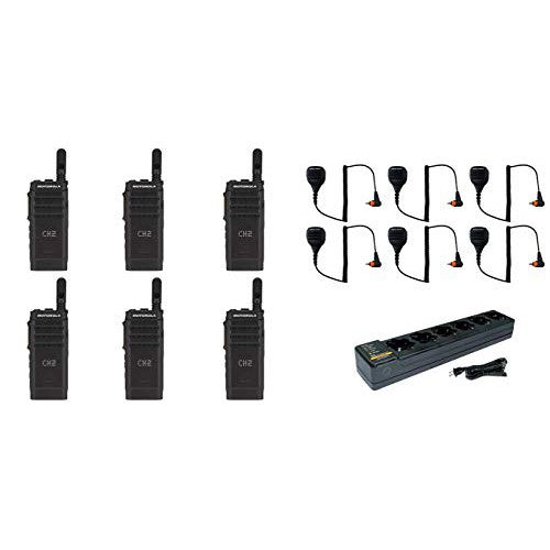SL300-V-SC-99 VHF 136-174MHz 99 Channel 3 Watt Digital DMR Display Radio with M4013 Speaker Microphone and PMLN7101 Multi Unit Charger (6 Pack)