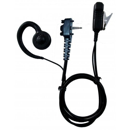 Pryme LMC-1GH22S Responder light duty earhook headset with coil cord receiver for Vertex single pin radios