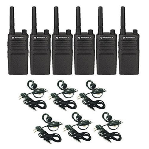 6 Pack Motorola RMU2040 Walkie Talkie Radios with Headsets