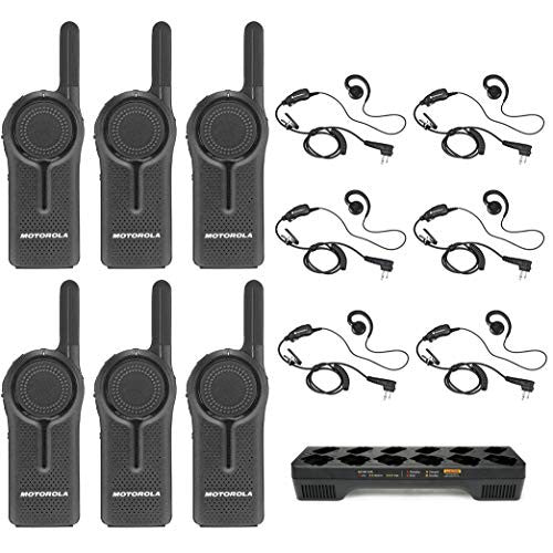 DLR1020 2 Channel 900 MHz. Digital License Free Radio with HKLN4604 C-Ring Headset PMLN7136 Multi Unit Charger (6 Pack)
