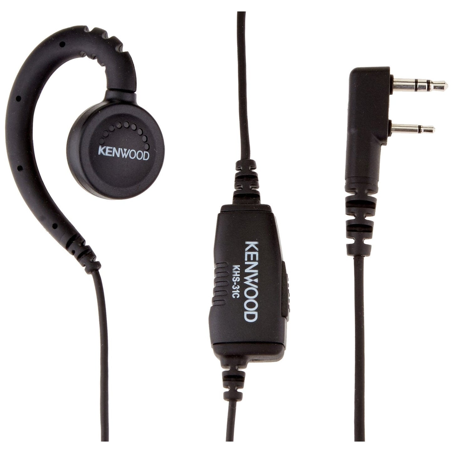 Kenwood KHS-31C C-Ring Ear Loop Earpiece with PTT & Mic for Kenwood ProTalk & FreeTalk Radios