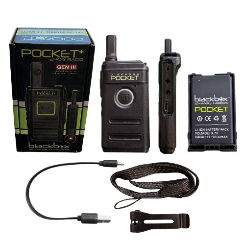 Used Blackbox Pocket Plus G3 UHF 400-470MHz 16 Channel 1.5 Watt Compact Two-Way Radio