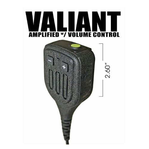 Klein VALIANT Amplified Shoulder Speaker Microphone with Battery-Powered Volume Booster