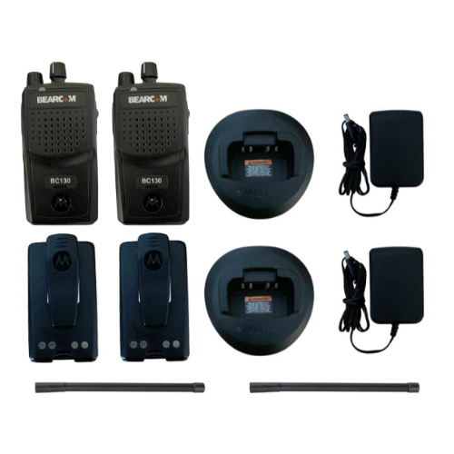 2 Pack of Used Motorola BearCom BC130 BPR40 AAH84KDJ8AA2AN VHF 150-174MHz 16 Channel 5 Watt Radio