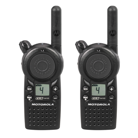2 Pack of Motorola CLS1410 UHF 1 Watt 4 Channel Lightweight Business Radio