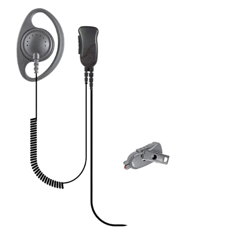 PRYME SPM-1283 DEFENDER Medium Duty Lapel Microphone with D-Loop Surveillance Earpiece for Motorola Two-Way Radios
