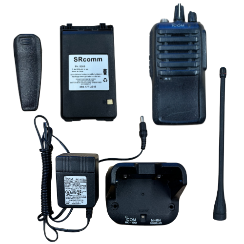 Used Icom F3001 16 Channel 5 watt 136-174 MHz VHF Analog Two Way Radio with Used OEM and New Battery