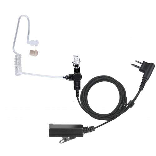 N2W at+2W-S3 2-Wire Acoustic Tube Braided Fiber Cloth with Noise Cancelling Microphone and PTT Quick Disconnect Clip for Icom F3001 F3011 F3021 F4001 F4011 F4021 F3G