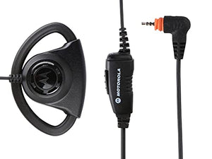 Motorola Solutions PMLN7159A PMLN7159 Adjustable D-Style earpiece with in-line Microphone and Push-to-Talk, Black.