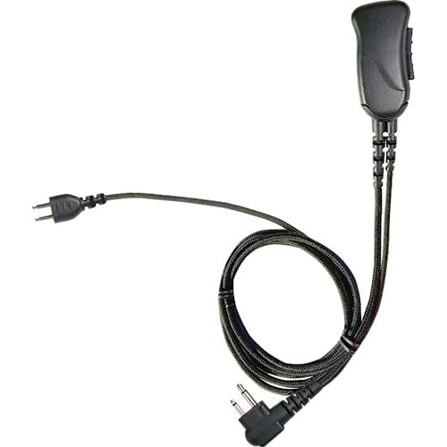 PRYME® SNAP (SNP-1W-03-BF) Heavy Duty Braided Fiber 1-wire Surveillance Noise-Reducing Lapel Mic W/New SNAP Connector, Earpiece Sold Separately, Compatible with Motorola 2-Pin (Side) Connector Models!