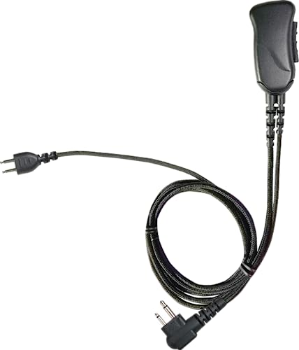 PRYME® SNAP (SNP-1W-03-BF) Heavy Duty Braided Fiber 1-wire Surveillance Noise-Reducing Lapel Mic W/New SNAP Connector, Earpiece Sold Separately, Compatible with Motorola 2-Pin (Side) Connector Models!