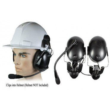 Pryme HBB-EM-HMB Hard Hat Dual Muff Black Headset (Requires K-Cord)