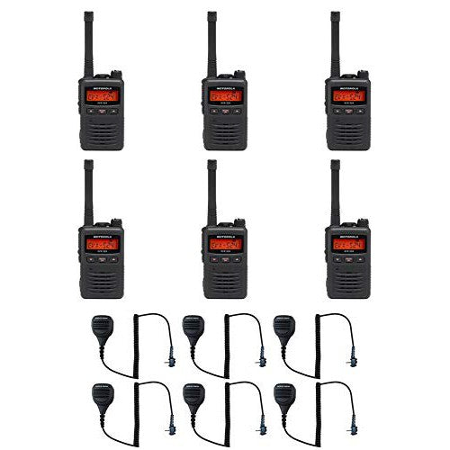 MEVX-S24-BLK Black UHF 403-470MHz 3 Watt 256 Channel Analog/Digital Portable Radio with M4013 Speaker Microphone (6 Pack)