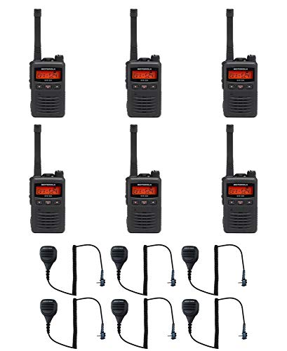 MEVX-S24-BLK Black UHF 403-470MHz 3 Watt 256 Channel Analog/Digital Portable Radio with M4013 Speaker Microphone (6 Pack)