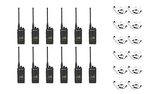 12 Pack of Motorola RDU4160D UHF 4 Watt 16 Channel Radio with HKLN4601 Surveillance Headset