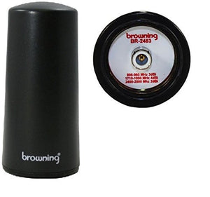 Browning BR-2483 Tri- Band Low Profile High Frequency Female Contact Pin Mount Antenna 806-960Mhz, 1710-1990, 2.4-2.5Ghz