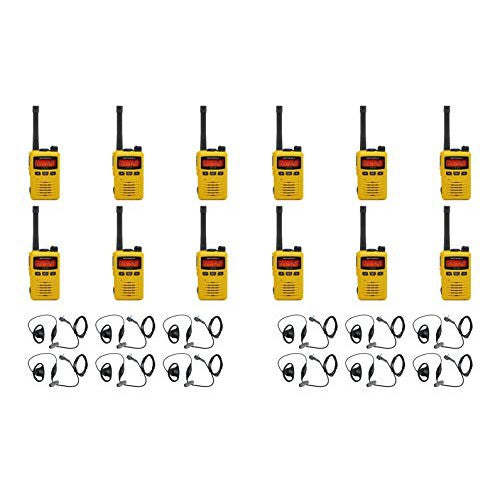 MEVX-S24-YL Yellow UHF 403-470MHz 3 Watt 256 Channel Analog/Digital Portable Radio with E316 D-Ring Headset (12 Pack)