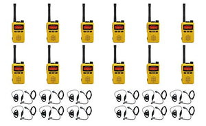 MEVX-S24-YL Yellow UHF 403-470MHz 3 Watt 256 Channel Analog/Digital Portable Radio with E316 D-Ring Headset (12 Pack)