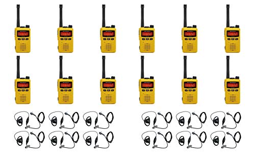 MEVX-S24-YL Yellow UHF 403-470MHz 3 Watt 256 Channel Analog/Digital Portable Radio with E316 D-Ring Headset (12 Pack)