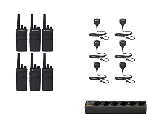 RMV2080 VHF 2 Watt 8 Channel Radio with HKLN4606 Speaker Microphone and PMLN6384 Multi Unit Charger (6 Pack)