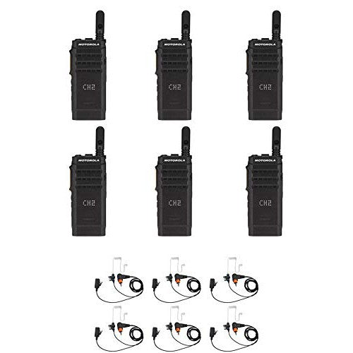 SL300-U-SC-99 UHF 403-470MHz 99 Channel 3 Watt Digital DMR Display Radio with E346 Surveillance Headset (6 Pack)