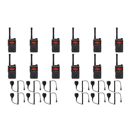 MEVX-S24-BLK Black UHF 403-470MHz 3 Watt 256 Channel Analog/Digital Portable Radio with M4013 Speaker Microphone (12 Pack)