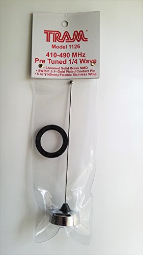 Tram 4330081464 Pre-Tuned 410MHz-490MHz VHF 1/4-Wave Nmo Antenna, 6.00in. x 3.00in. x 1.20in.