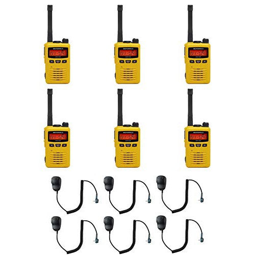 MEVX-S24-YL Yellow UHF 403-470MHz 3 Watt 256 Channel Analog/Digital Portable Radio with M03 Speaker Microphone (6 Pack)