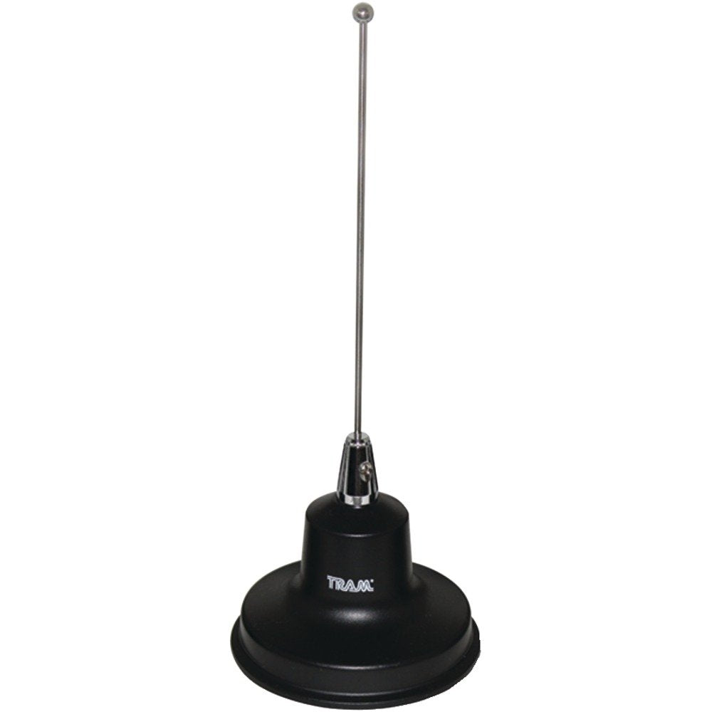 Tram 1154 Black VHF Land Mobile and Ham Radio Magnet 5/8 Wave Pre-Tuned 140-175 MHz Antenna for Motorola Kenwood Icom Vertex Blackbox HYT Hytera Mobile Radios Kit With PL-259