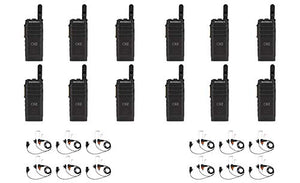 SL300-U-SC-99 UHF 403-470MHz 99 Channel 3 Watt Digital DMR Display Radio with E346 Surveillance Headset (12 Pack)
