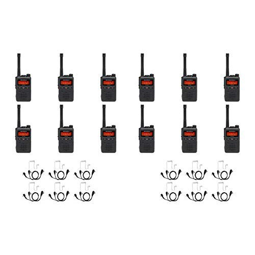 MEVX-S24-BLK Black UHF 403-470MHz 3 Watt 256 Channel Analog/Digital Portable Radio with E326 Surveillance Headset (12 Pack)