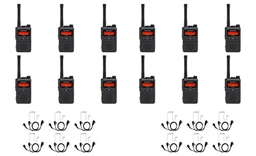 MEVX-S24-BLK Black UHF 403-470MHz 3 Watt 256 Channel Analog/Digital Portable Radio with E326 Surveillance Headset (12 Pack)