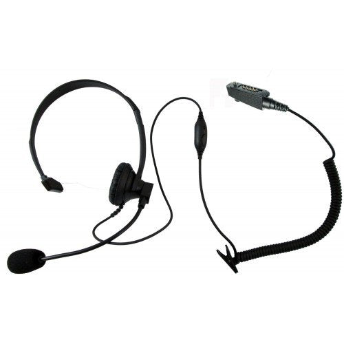 Single Ear Over Head Style Headset for Icom radios with Multi pin Accessory Port