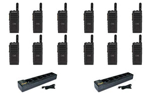 SL300-U-SC-99 UHF 403-470MHz 99 Channel 3 Watt Digital DMR Display Radio with PMLN7101 Multi Unit Charger (12 Pack)