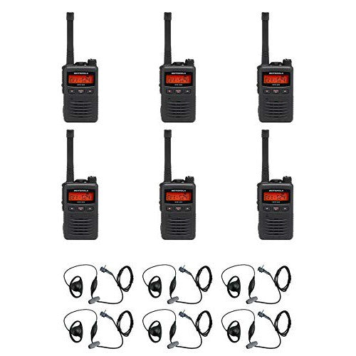 MEVX-S24-BLK Black UHF 403-470MHz 3 Watt 256 Channel Analog/Digital Portable Radio with E316 D-Ring Headset (6 Pack)