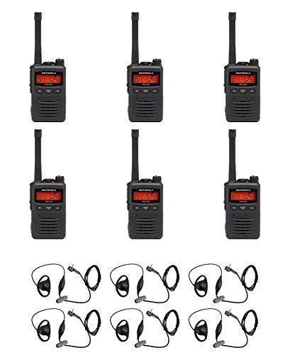 MEVX-S24-BLK Black UHF 403-470MHz 3 Watt 256 Channel Analog/Digital Portable Radio with E316 D-Ring Headset (6 Pack)