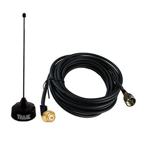 Tram 1121b+1251MUHF Black 17" VHF Antenna, 150-162 MHz NMO 1/4, Mini-UHF Connector, with RG-58 Coax Cable.