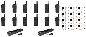 SL300-V-SC-2 VHF 136-174MHz 2 Channel 3 Watt Digital DMR Non-Display Radio with E346 Surveillance Headset and M4013 Speaker Microphone and PMLN7101 Multi Unit Charger (12 Pack)