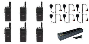 SL300-V-SC-99 VHF 136-174MHz 99 Channel 3 Watt Digital DMR Display Radio with M4013 Speaker Microphone and PMLN7101 Multi Unit Charger (6 Pack)