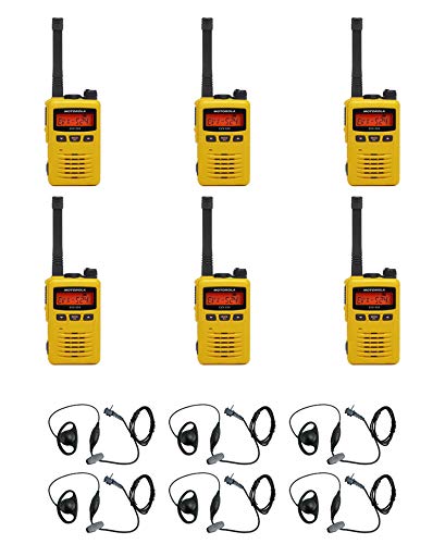 MEVX-S24-YL Yellow UHF 403-470MHz 3 Watt 256 Channel Analog/Digital Portable Radio with E316 D-Ring Headset (6 Pack)