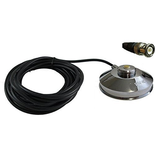 Tram Browning 1237-BNC Chrome 3 1/2" Solid Coax Magnet Mount Kit with 17FT Cable and BNC Connector Installed