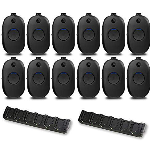 12 Pack of Motorola CLP1080e UHF 1 Watt 8 Channel Lightweight Two-Way Radio and HKPN4007A Multi Unit Charger