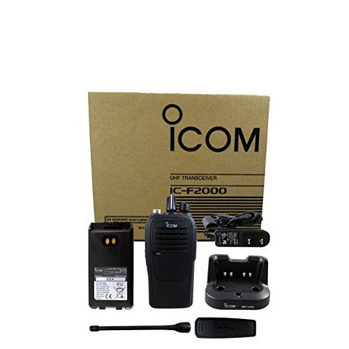 Icom IC-F2000 01 BC-213 4 watt 16 channel UHF 400-470mhz two way radio with charger complete accessories kit