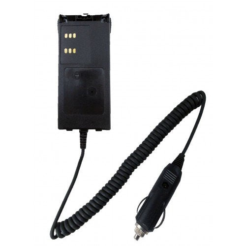 Battery ELI328 Eliminator with Coiled Cord and 12 Volt auto Cigarette Adapter Plug for Motorola radios