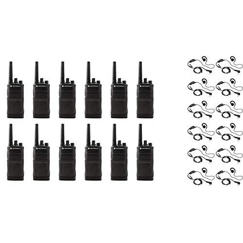 RMU2080 UHF 2 Watt 8 Channel Business Two-Way Radio with HKLN4604 C-Ring Headset (12 Pack)