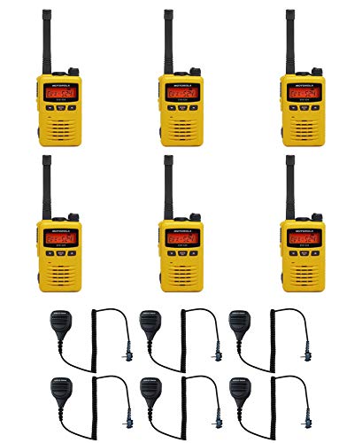 MEVX-S24-YL Yellow UHF 403-470MHz 3 Watt 256 Channel Analog/Digital Portable Radio with M4013 Speaker Microphone (6 Pack)